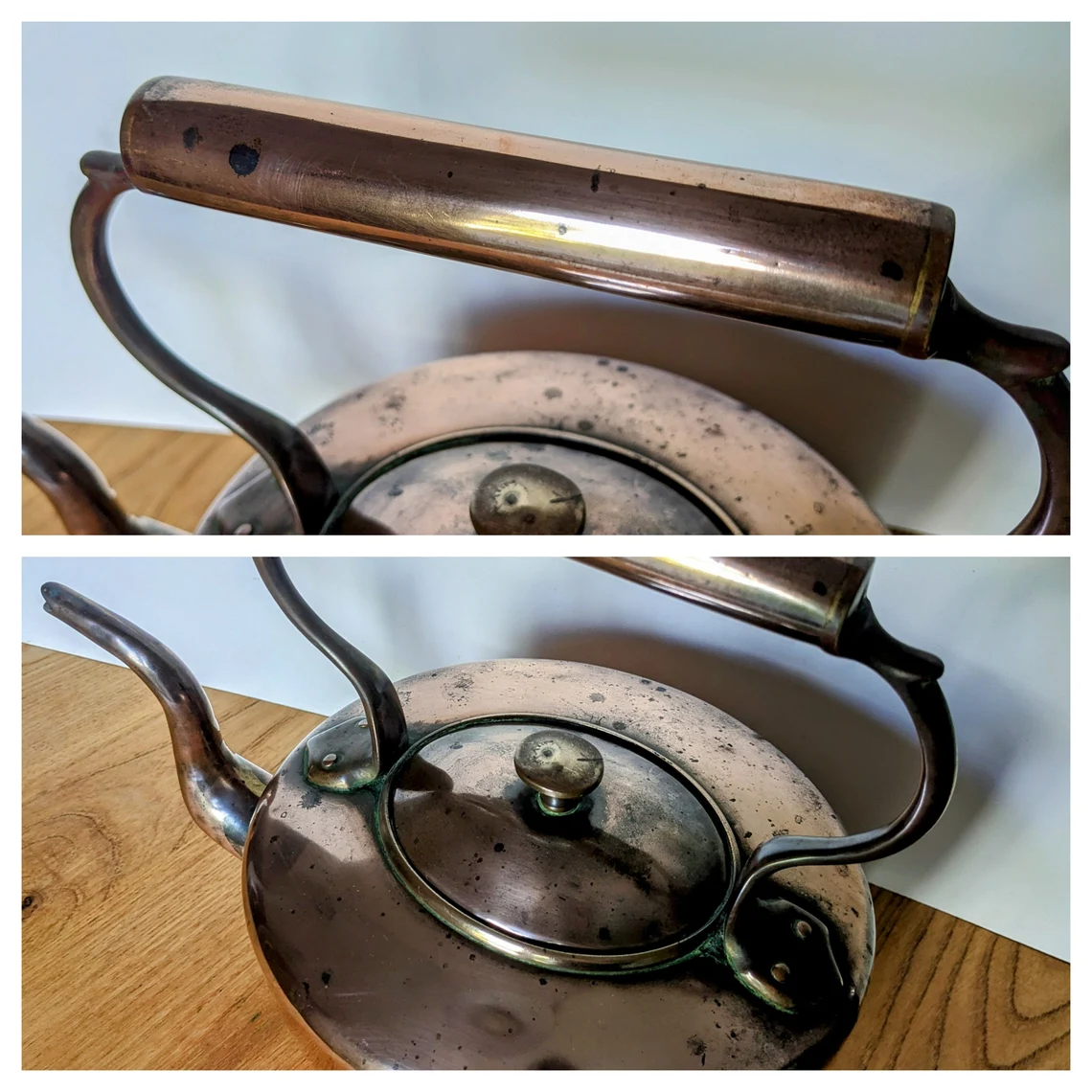 Antique copper kettle, large William Soutter & Sons of Birmingham copper stove top kettle - Image 7