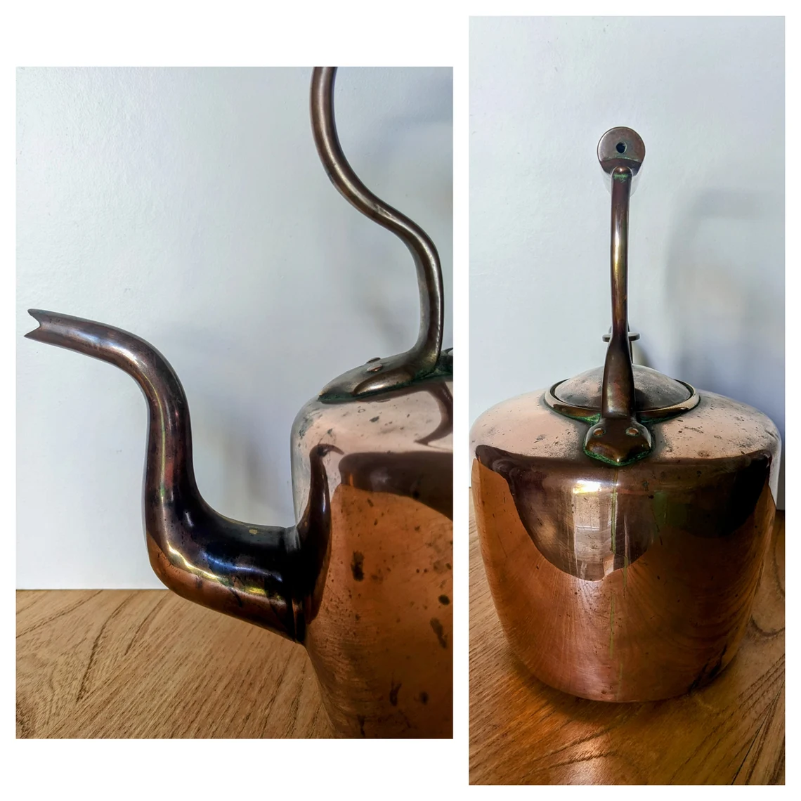 Antique copper kettle, large William Soutter & Sons of Birmingham copper stove top kettle - Image 8