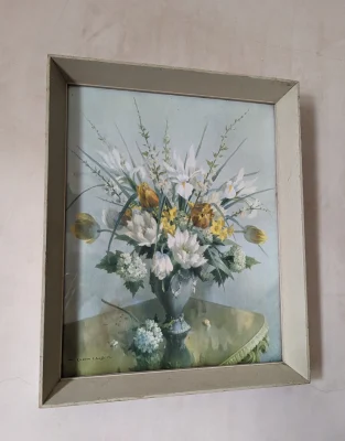 vernon ward Spring Grouping midcentury print in original frame