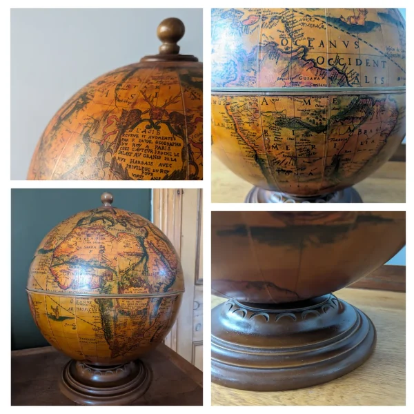 Vintage tabletop drinks cabinet globe - Image 5