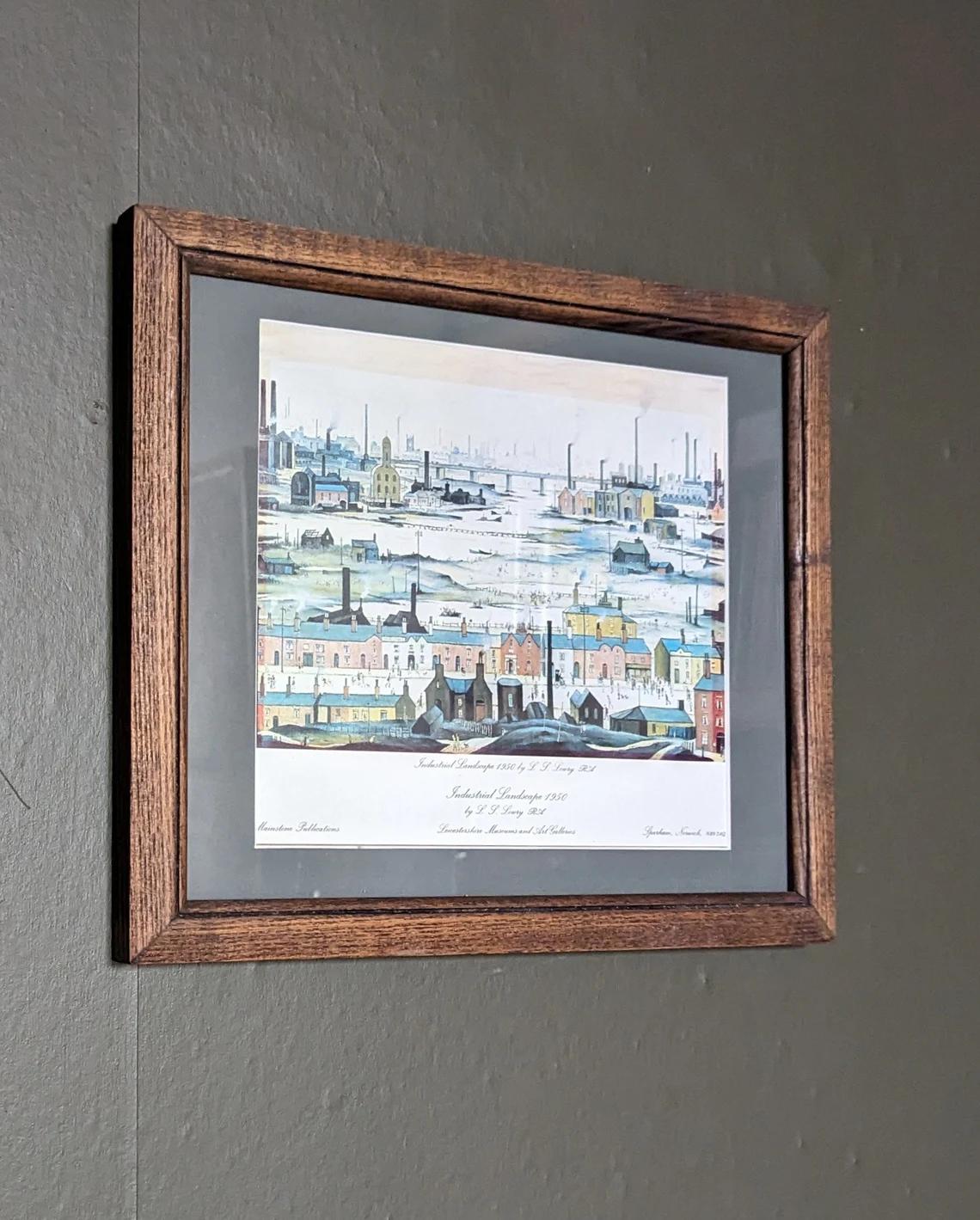 LS Lowry 'Industrial Landscape 1950' oak framed vintage print - Image 6