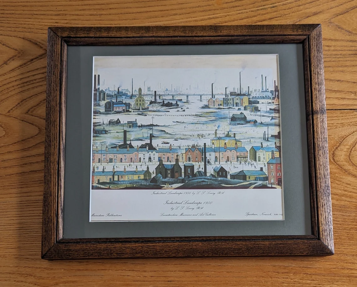 Lowry vintage framed Industrial landscape print