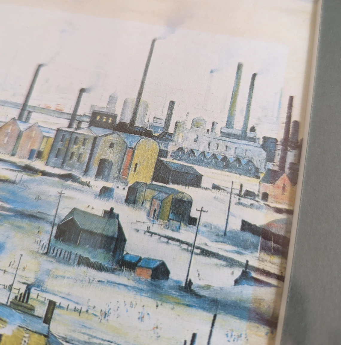 LS Lowry 'Industrial Landscape 1950' oak framed vintage print - Image 8