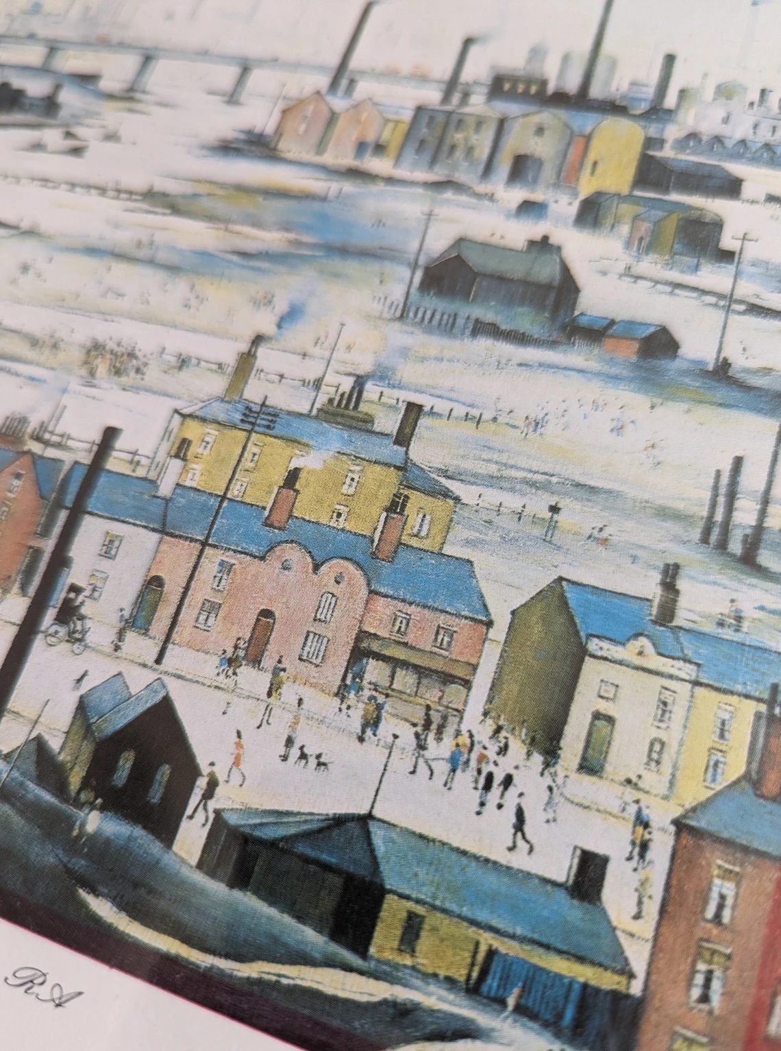 LS Lowry 'Industrial Landscape 1950' oak framed vintage print - Image 5
