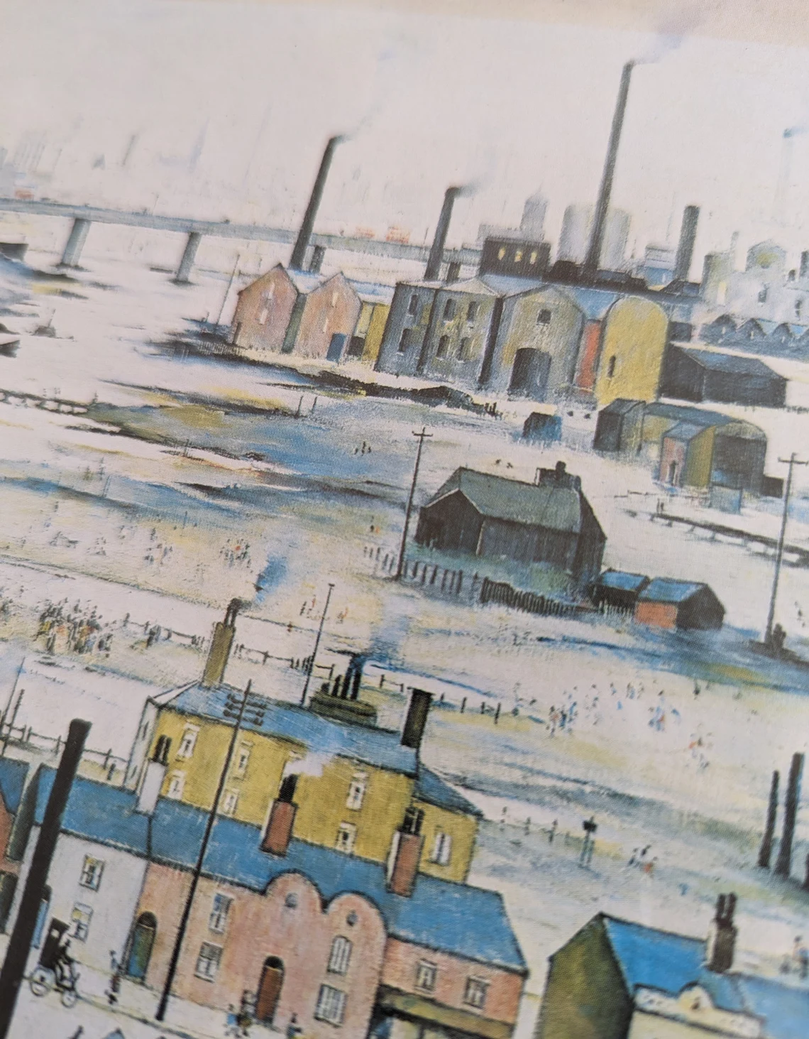 LS Lowry 'Industrial Landscape 1950' oak framed vintage print - Image 3
