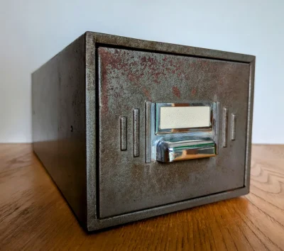 art deco metal filing drawer