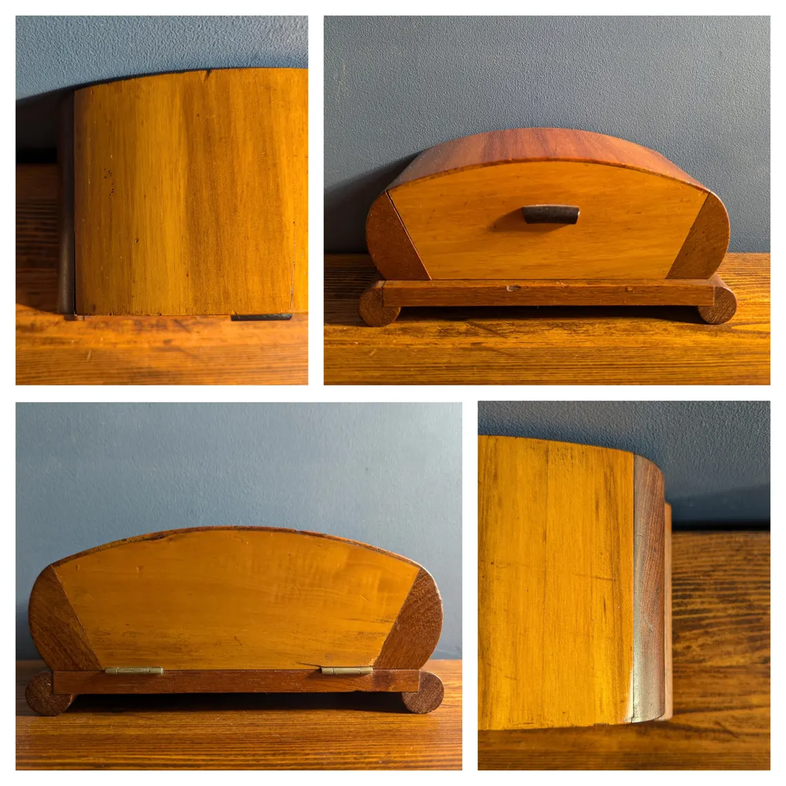 Art Deco walnut wood cigarette box - Image 8