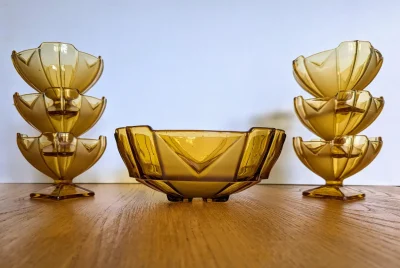 amber glass desert set