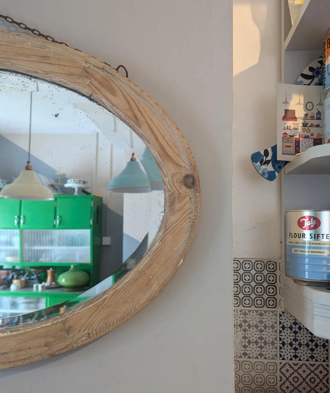 large oval vintage mirror