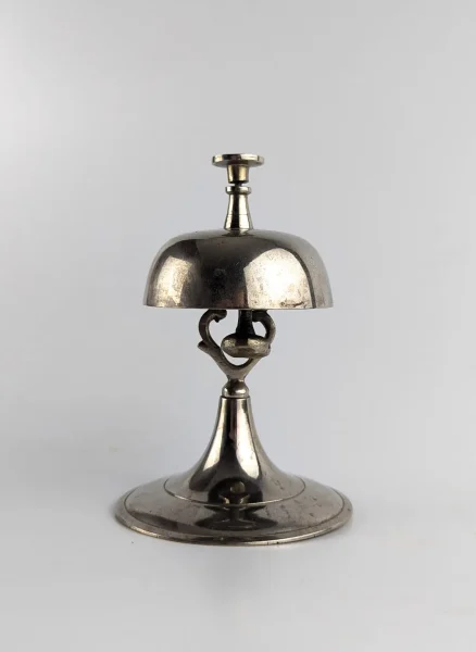 Vintage silver plated reception bell, ring for assistance counter top ...