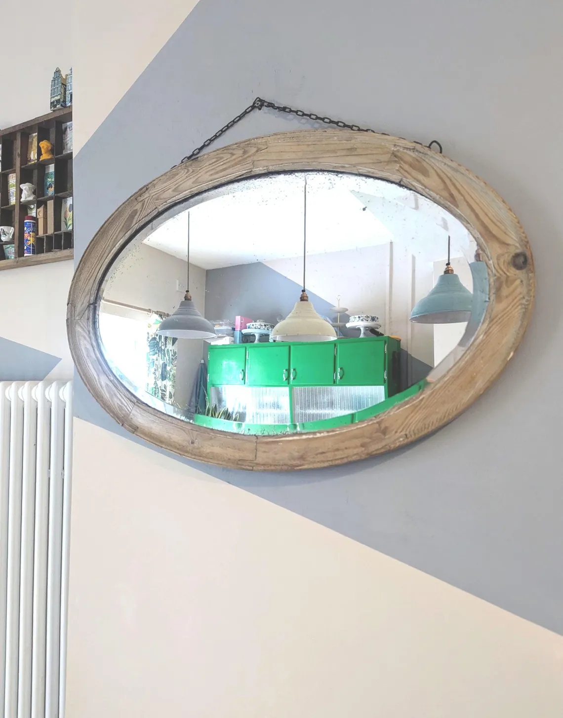 large vintage pine mirror
