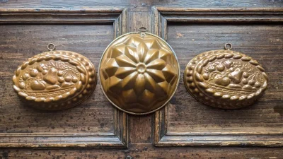 antique copper jelly moulds