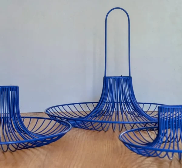 Food Blue Racks Large blue 3 tier kitchen cupcake, fruit, veg, or shop display rack ...