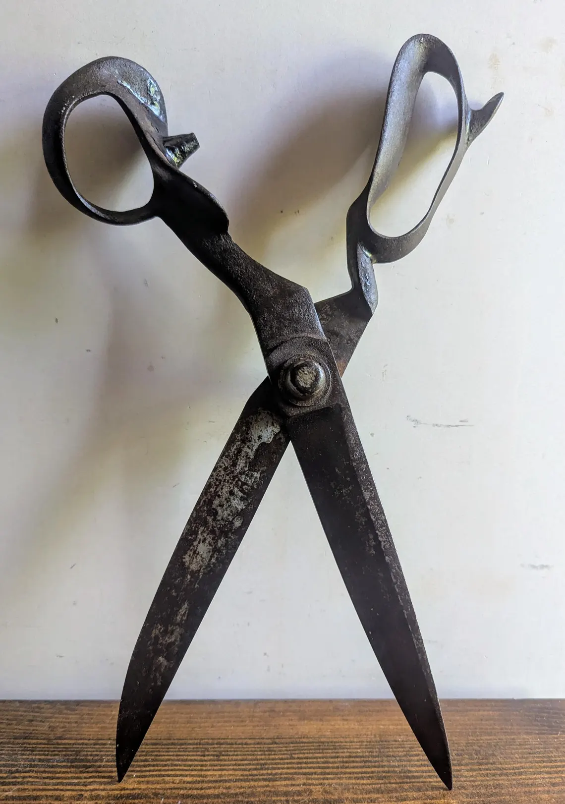 Huge antique tailor's shears, large 19th century 'Wilkinson's Lined Blades' scissors - Image 2