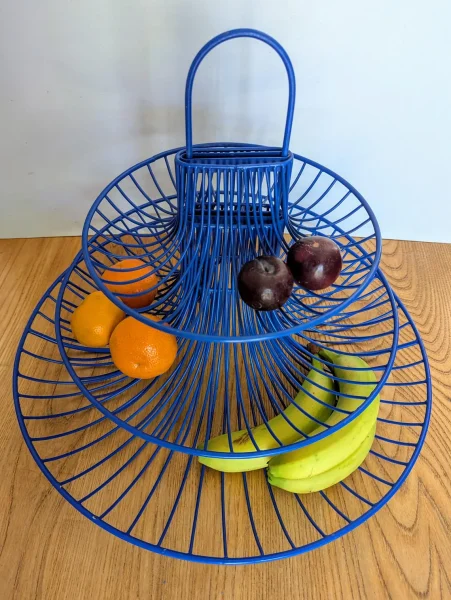Food Blue Racks Large blue 3 tier kitchen cupcake, fruit, veg, or shop display rack ...