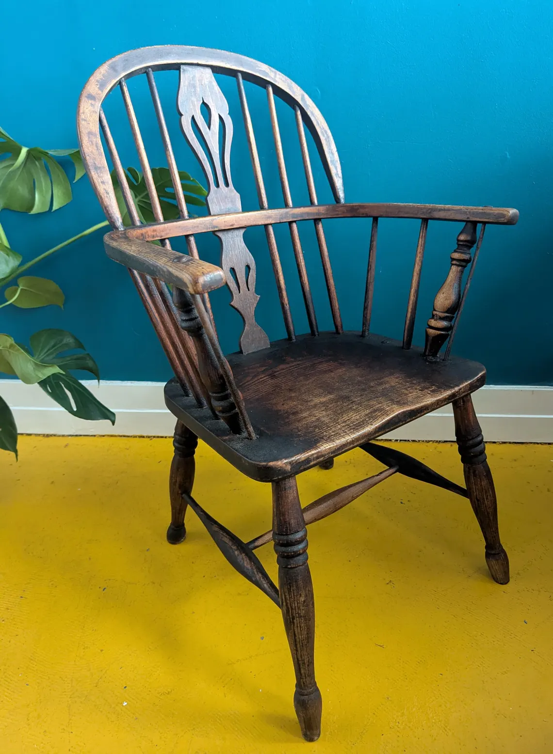 Early-mid 19th century Windsor low back chair of Ash and Elm - Image 2