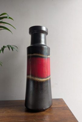 black and red west german vase