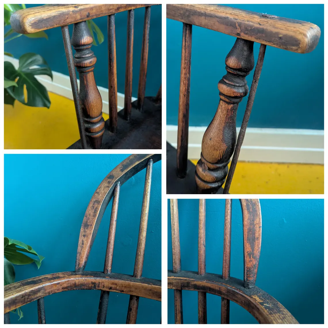 Early-mid 19th century Windsor low back chair of Ash and Elm - Image 5