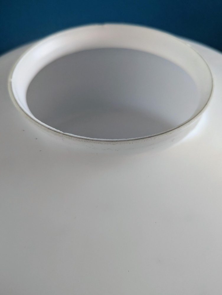 c.1930s large opaline glass pendant light shade with original brass gallery - Image 5