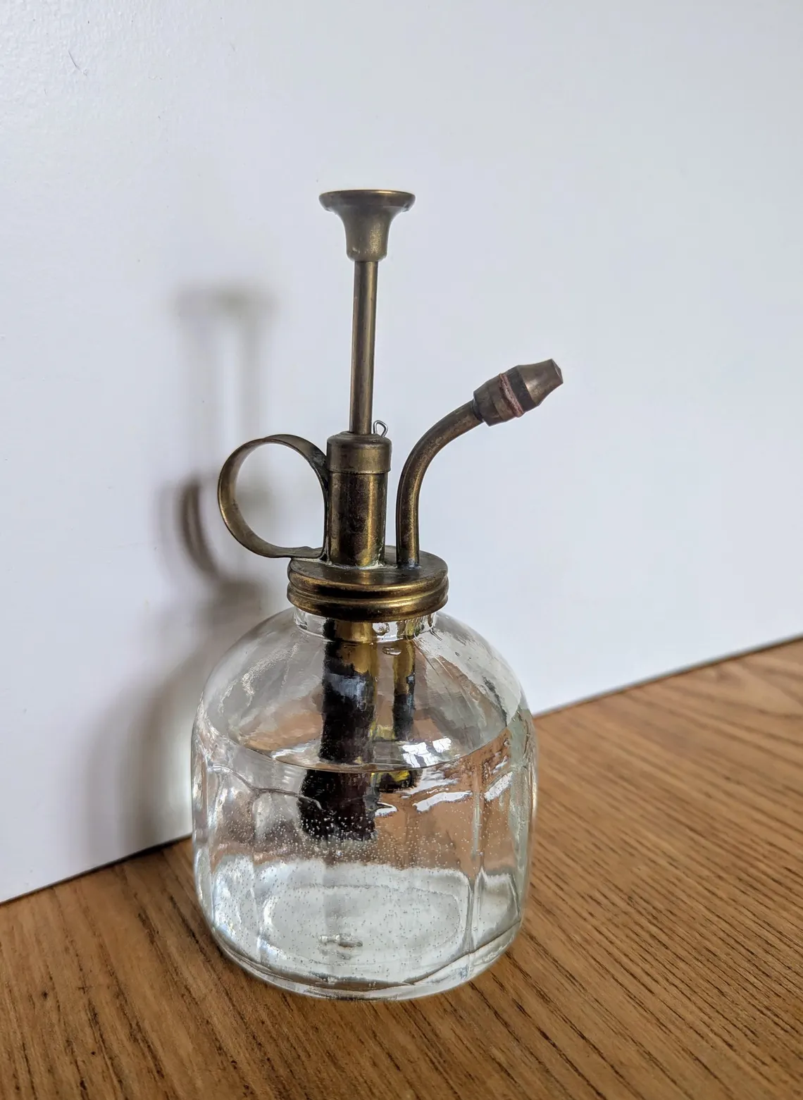 Vintage brass and glass water spritzer pump sprayer - Image 4