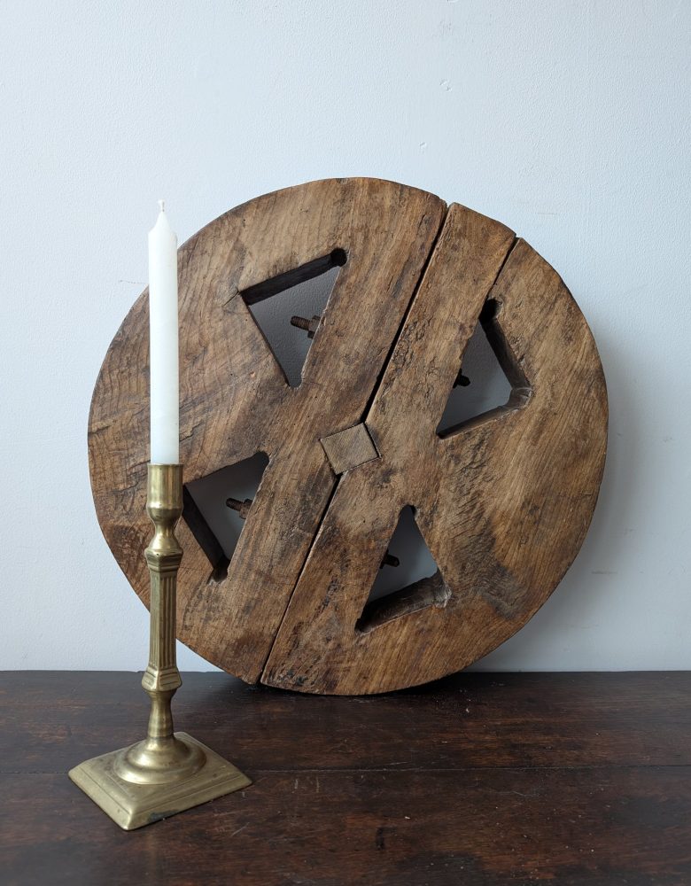 Early English elm cart wheel