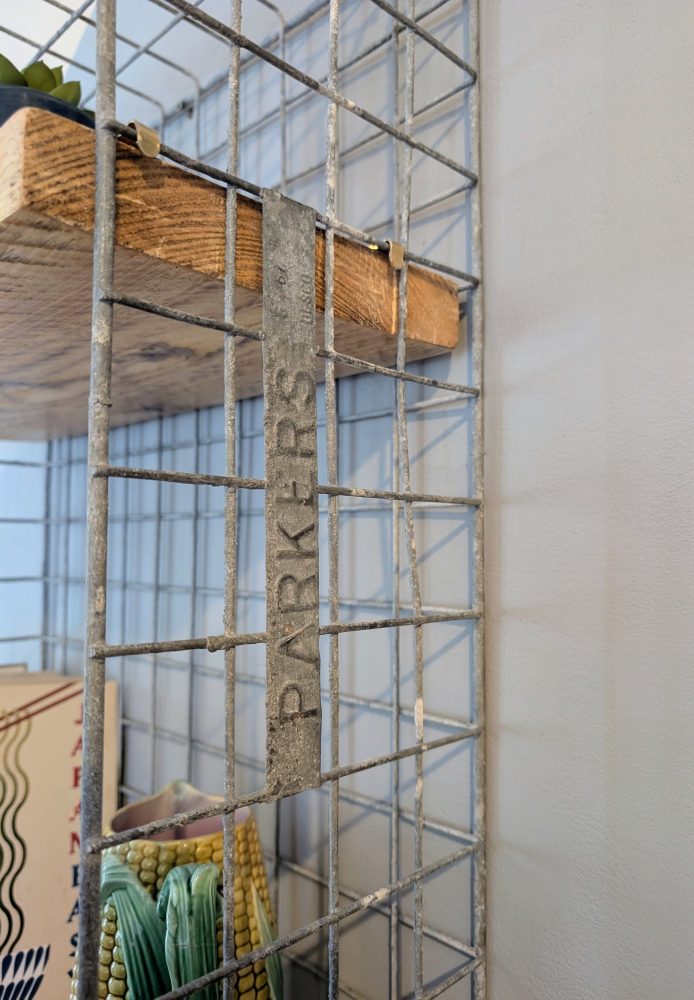 Large midcentury Parkers bakery bread crate, repurposed as shelving - Image 3