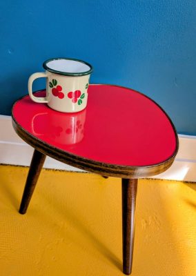 Midcentury small triangular German coffee or plant table