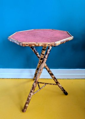 Midcentury tiger bamboo occasional table