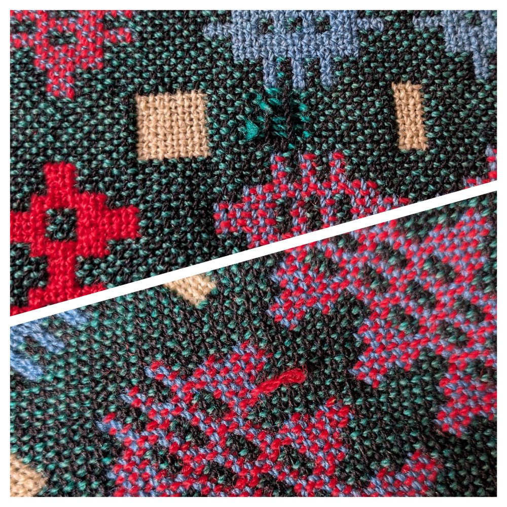 Vintage Pure Welsh Wool double-sided large blanket, traditional geometric woollen blanket in multicolours - Image 10