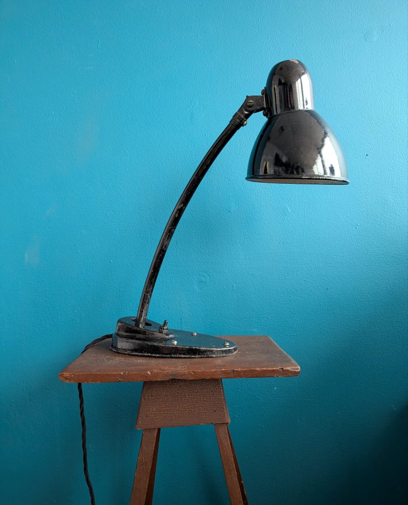 c.1940s black industrial angle lamp - Image 8