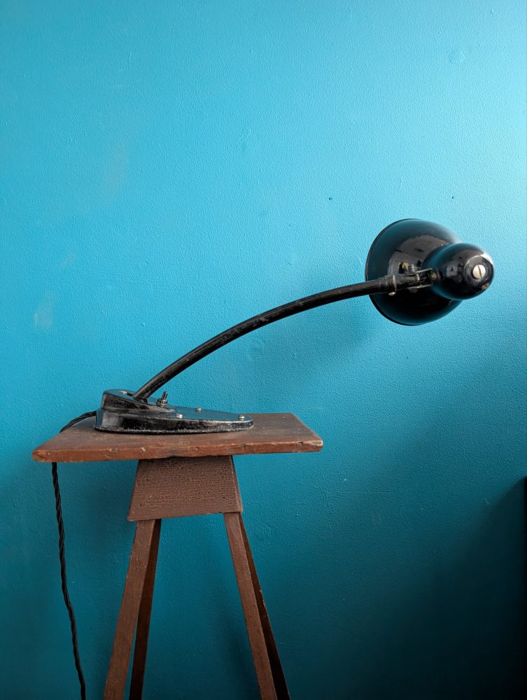 c.1940s black industrial angle lamp - Image 10