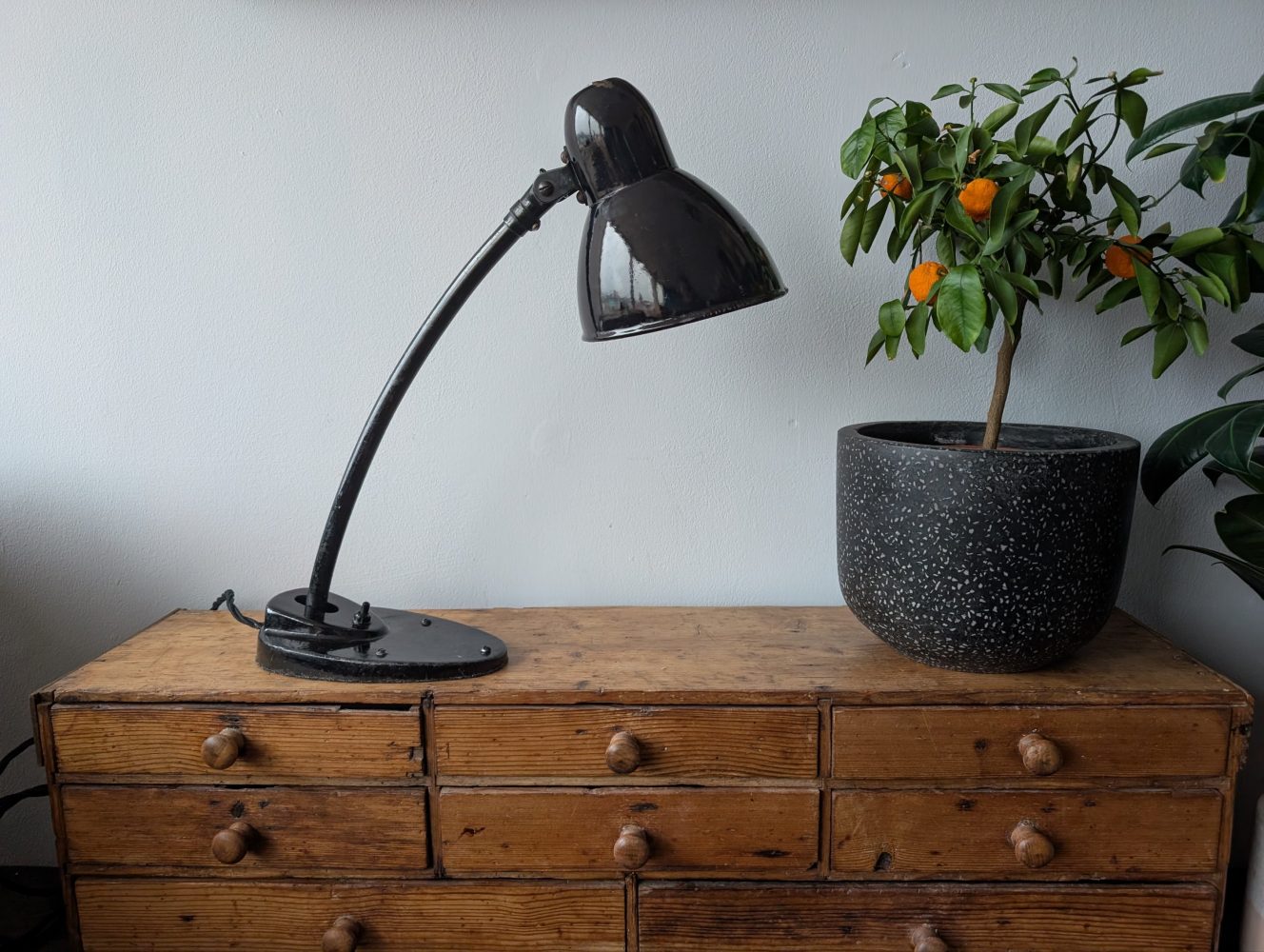 c.1940s black industrial angle lamp - Image 17