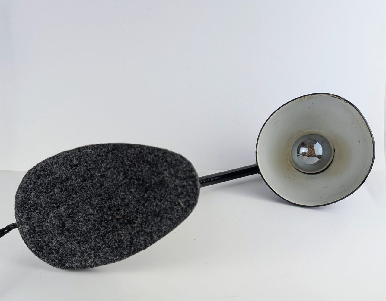 c.1940s black industrial angle lamp - Image 16