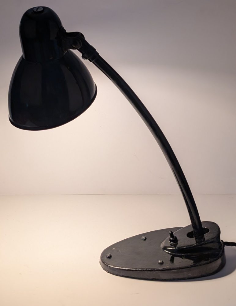 c.1940s black industrial angle lamp - Image 5