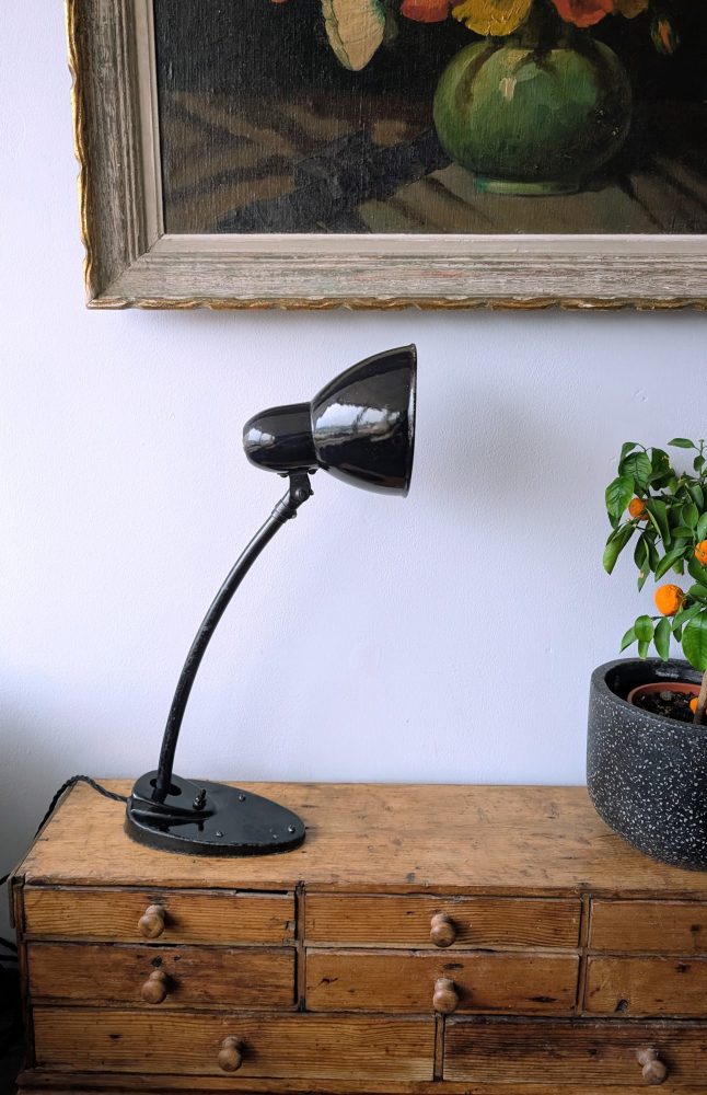 c.1940s black industrial angle lamp - Image 19