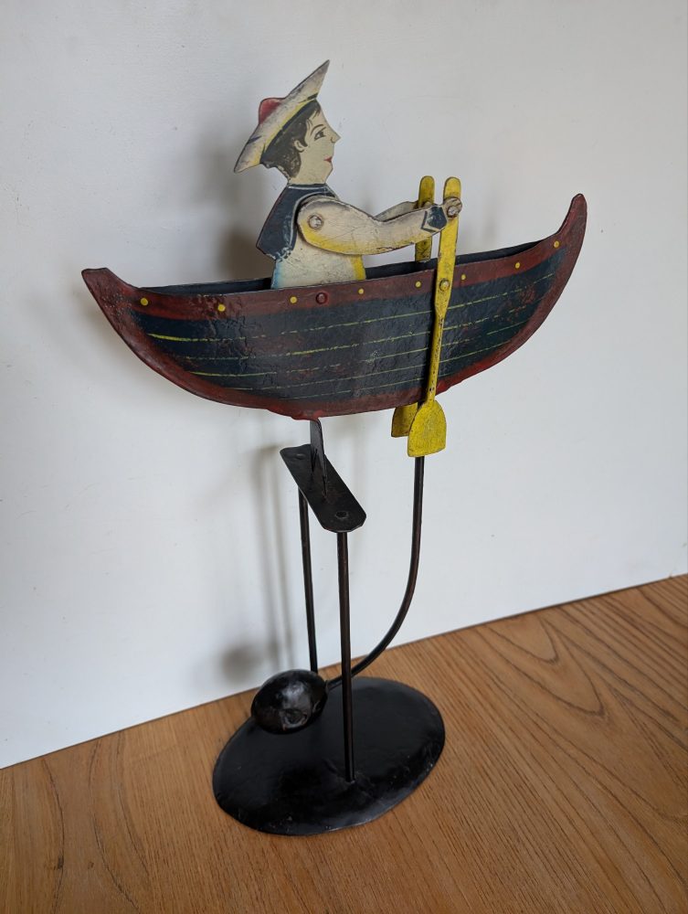 Vintage Mechanical Rowing Sailor - Image 18