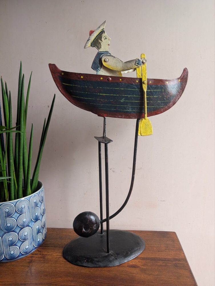 Vintage Mechanical Rowing Sailor - Image 8