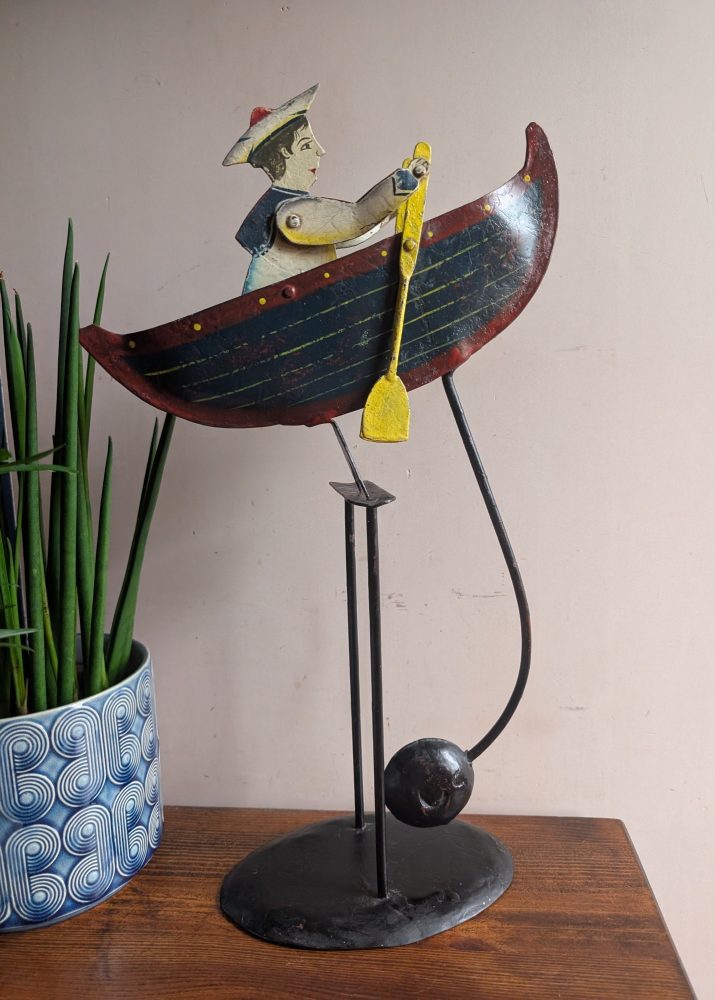 Vintage Mechanical Rowing Sailor - Image 7