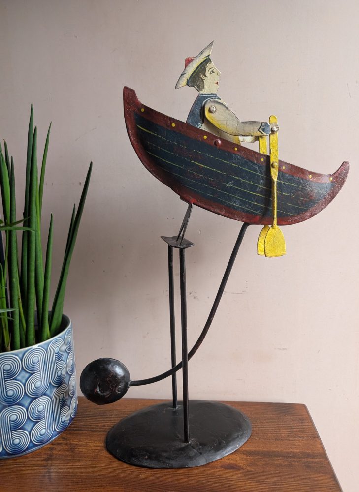 Vintage Mechanical Rowing Sailor - Image 9