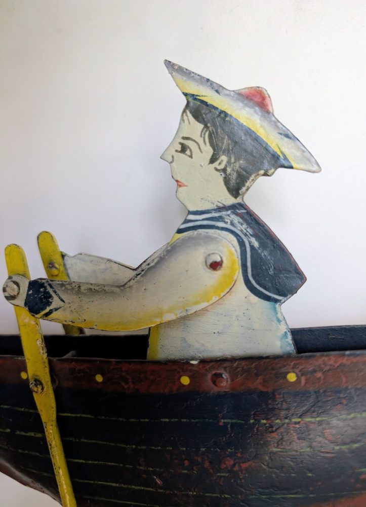 Vintage Mechanical Rowing Sailor - Image 14
