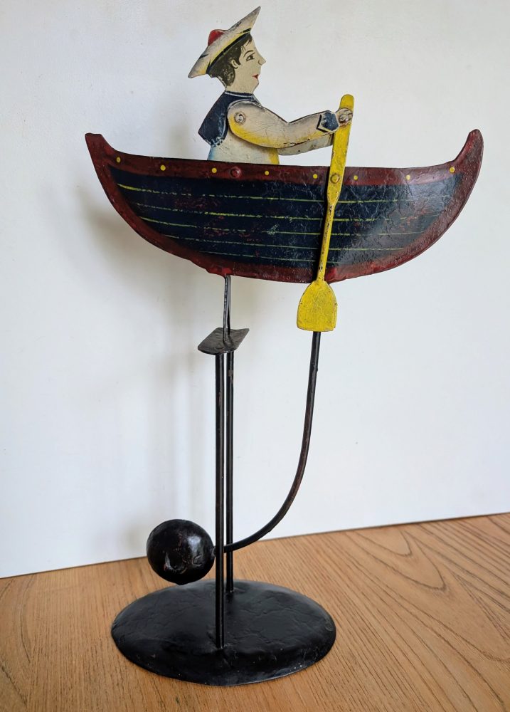 Vintage Mechanical Rowing Sailor