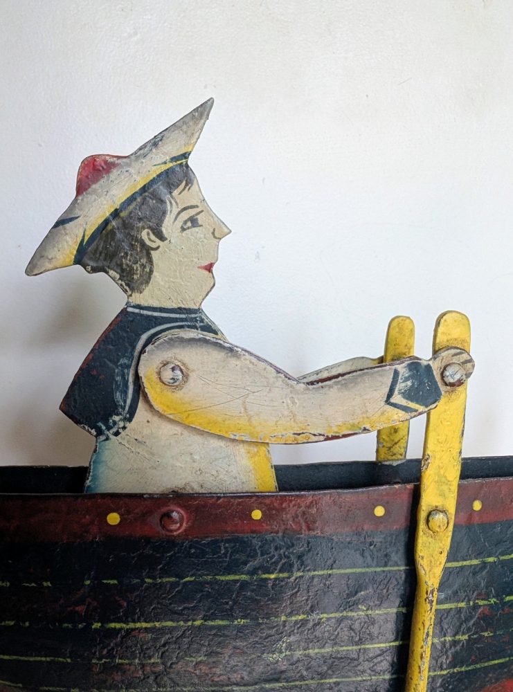 Vintage Mechanical Rowing Sailor - Image 2