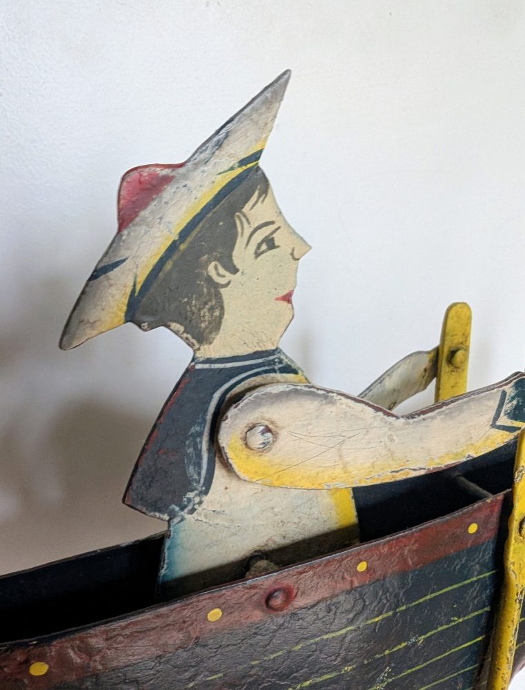 Vintage Mechanical Rowing Sailor - Image 15