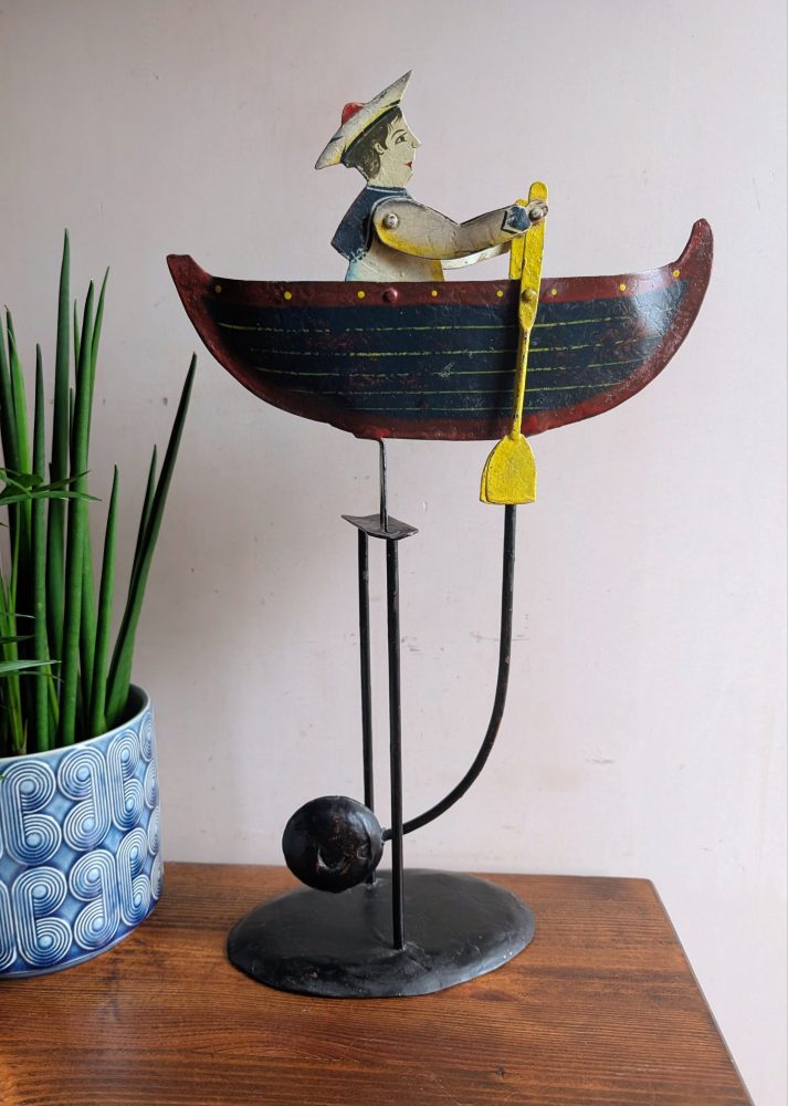 Vintage Mechanical Rowing Sailor - Image 5