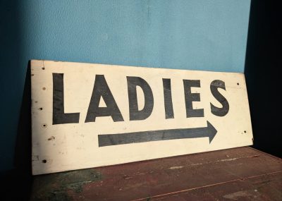 Vintage handpainted double sided Ladies sign from a fairground