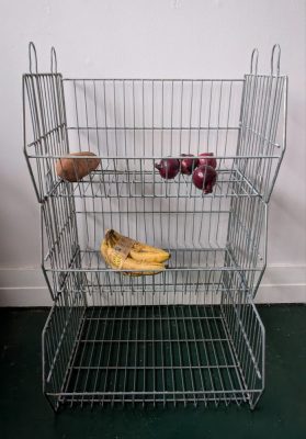 Three large wire storage racks