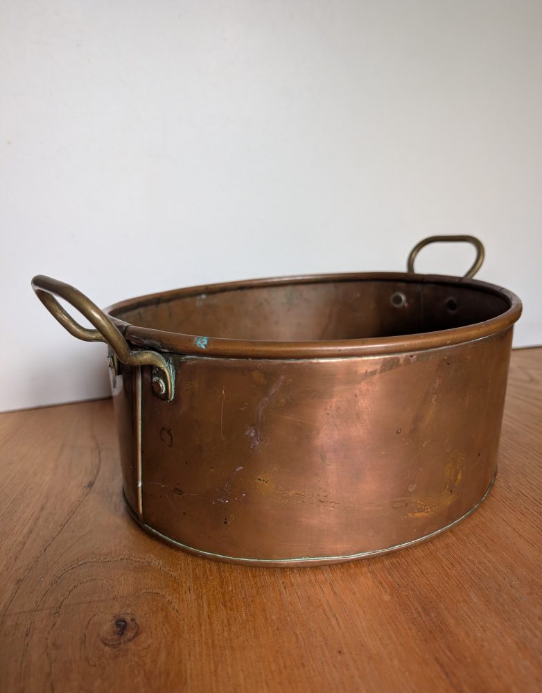 Victorian brass cooking pot planter - Image 2