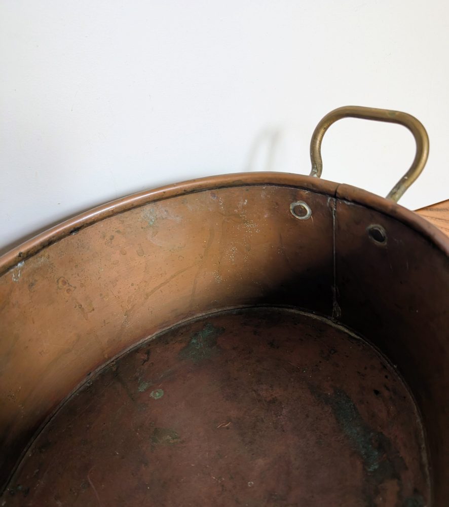 Victorian brass cooking pot planter - Image 9