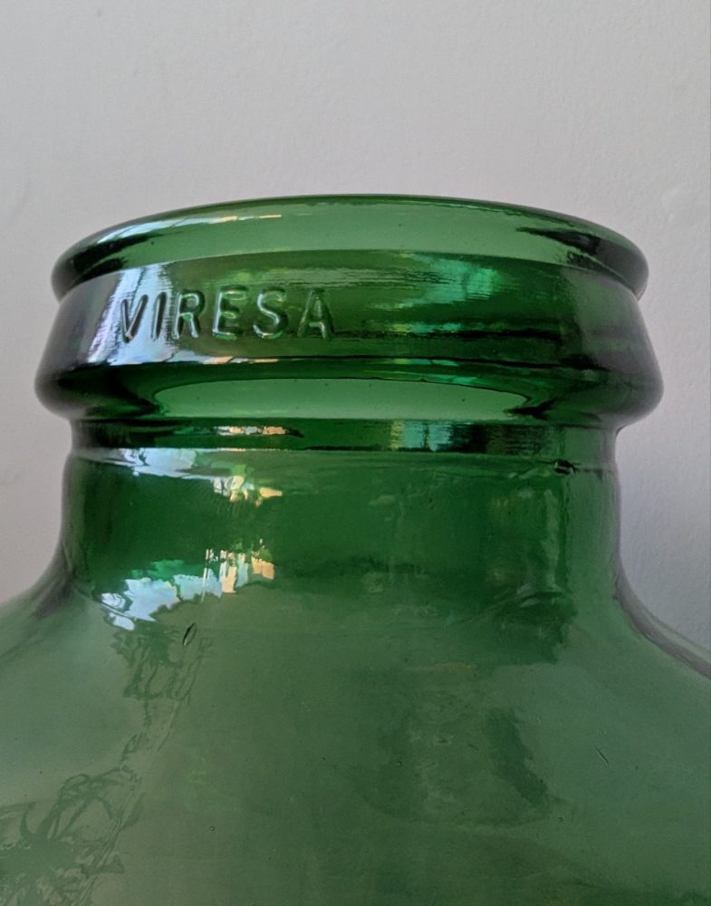 Vintage large green glass Viresa carboy - Image 5