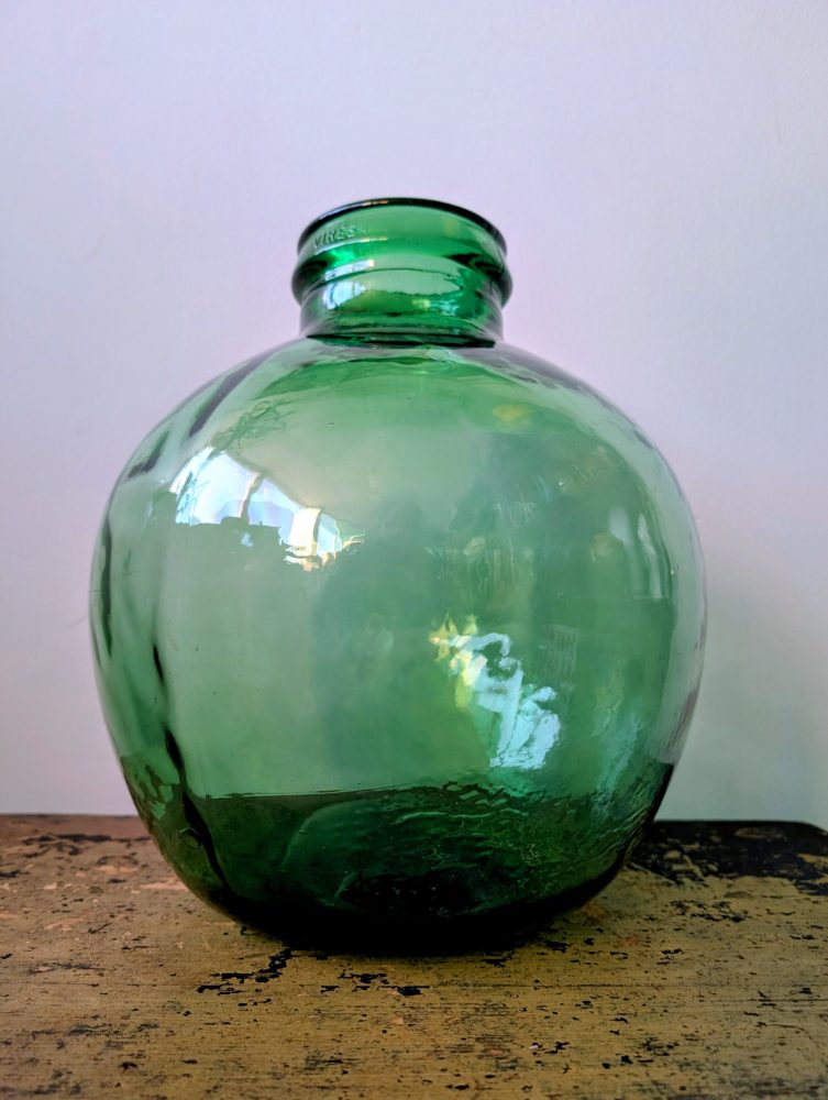 Vintage large green glass Viresa carboy